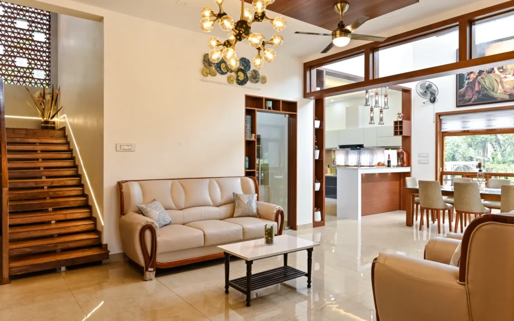 Open living room and kitchen connection – Avanti Residence Thrissur